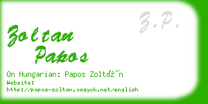 zoltan papos business card